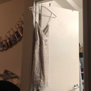 Sequined white/gold/nude dress